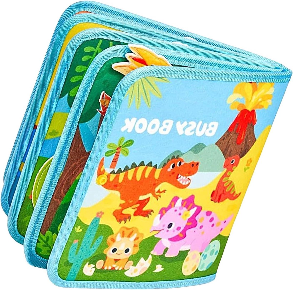 Activiteitenboek Baby - Rustig Speelboek - Fijne Motoriek Oefenen - Zelfstandigheid Bevorderen - 25 x 22 x 3 cm - Dinosaurus