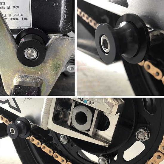 Motorfiets Swingarm Spoelen - Diabolos - Motorfiets Ondersteuning - CNC Aluminium - 8mm M8 - Zwart — afbeelding 4