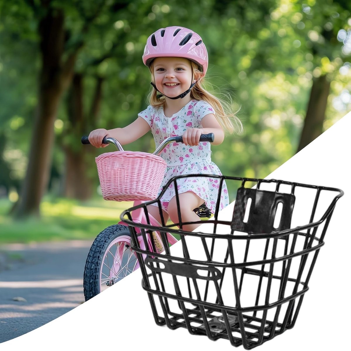 Fietsmand Voor - Fietsaccessoire Houder - Dagelijkse Boodschappen - Betrouwbaar IJzeren Frame - 19x23x14cm - Zwart