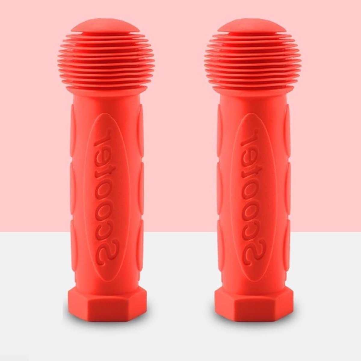 Kinder Stuurgrepen - Fietshandvatten Scooterhandvatten - Veilige Grip - Antislip Rubber - 13 cm - Rood