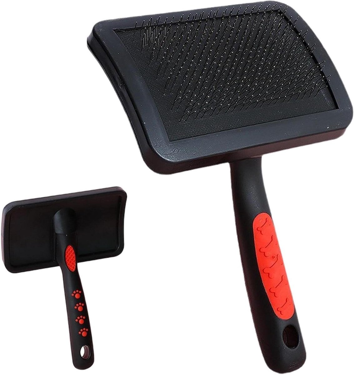 Honden Borstel - Ontklitter Gereedschap - Vacht Verzorgen - Ergonomisch Antislip - 12 x 8 x 2 cm - Zwart