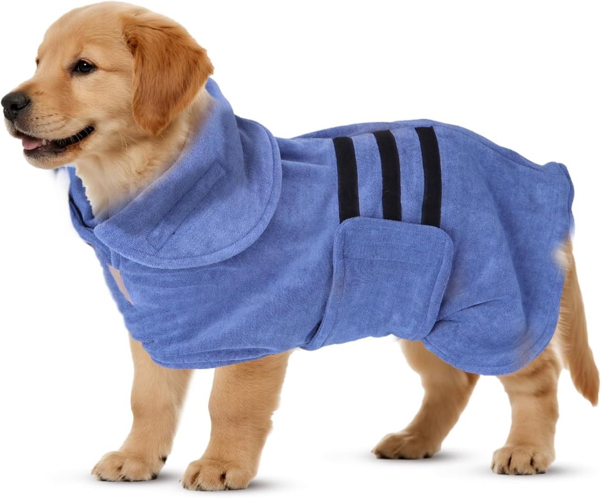 Hondenbadjas maat s - Blauw - Microvezel - Sneldrogende Badjas voor Katten en Honden