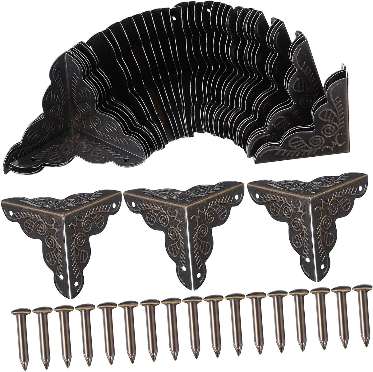 Decoratieve Hoekbeschermers - Meubel hoekjes - Meubels Verfraaien - Vintage Stijl - 36 Stuks - Donkerbruin