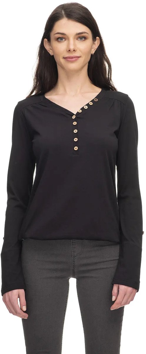 Dames-T-shirt met lange mouwen Ragwear Pinchi Zwart