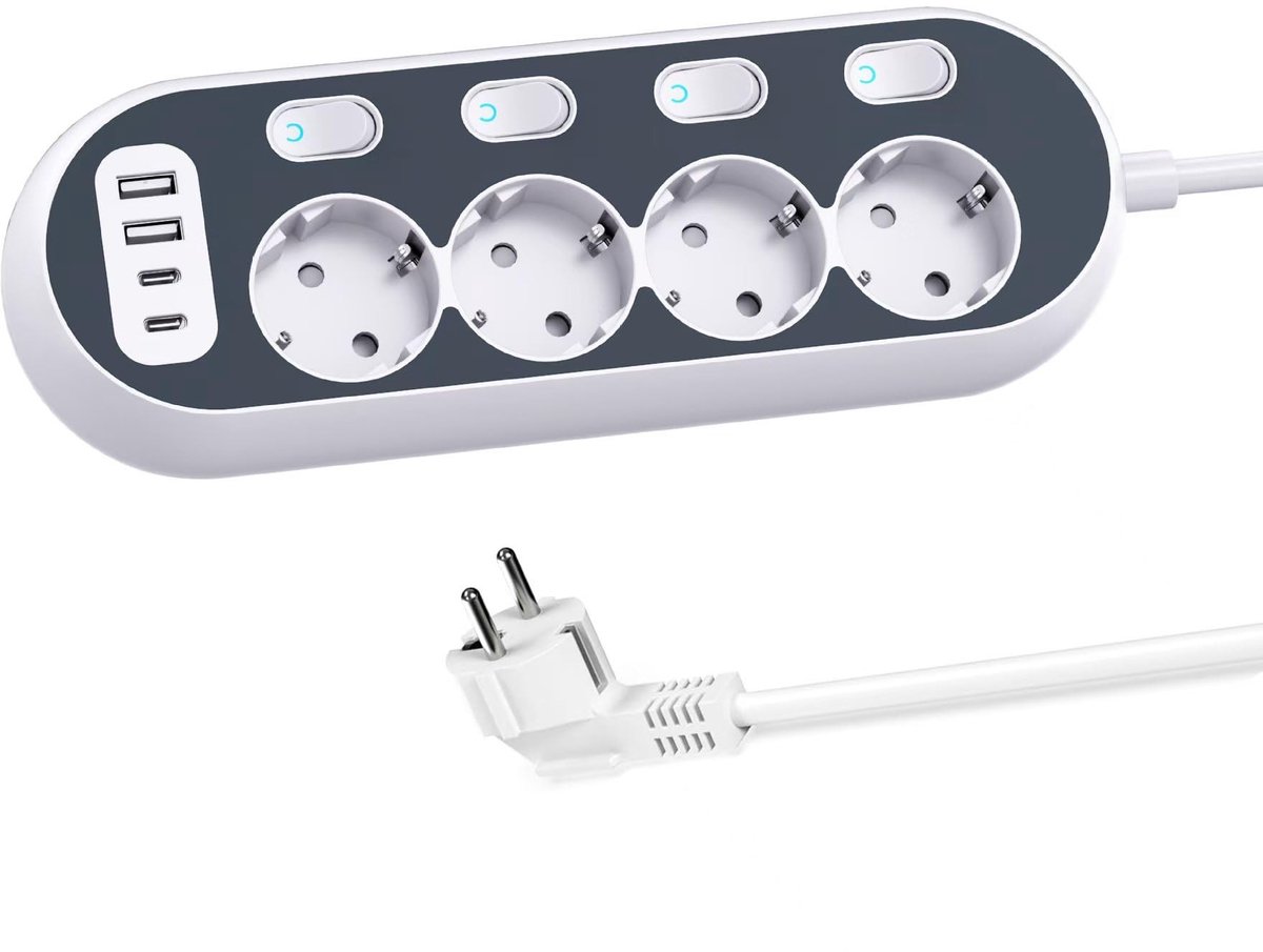 Omgoods - Power Strip met USB en Type C Poorten