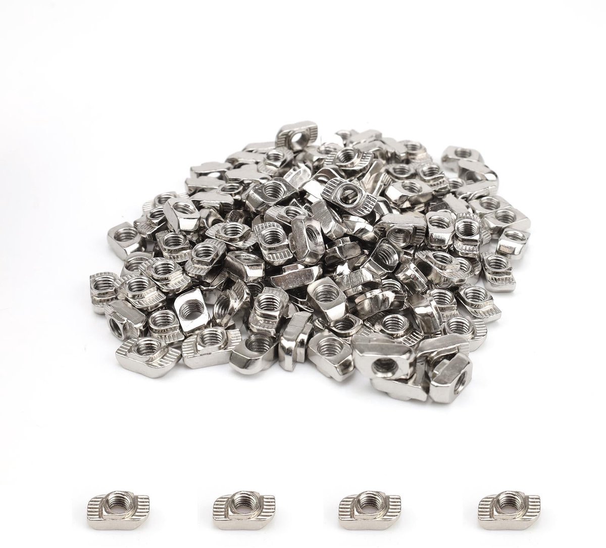 Omgoods - T-Groove Adapter M6 met 140 Stuks Carbon Staal
