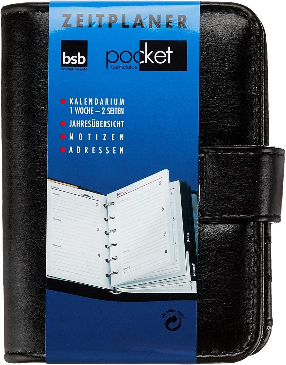 Succesplanner - Zwart - A7 - Softfolie Ringband Agenda - Voor Effectief Tijdbeheer