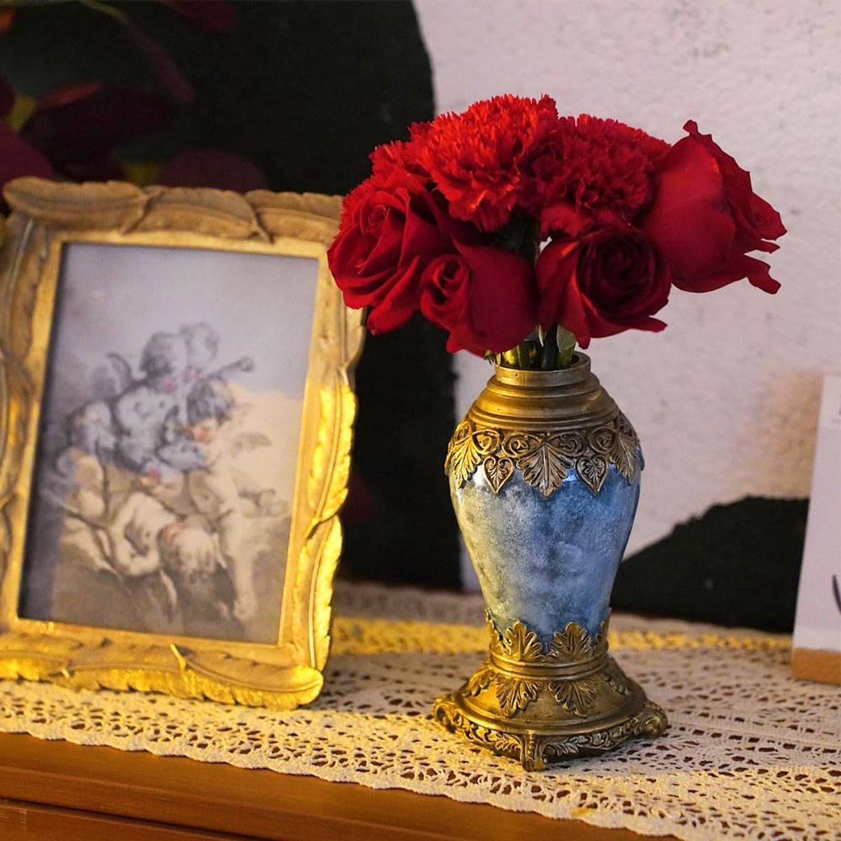 Omgoods - Vintage Resin Bloemenvaas voor Decoratie