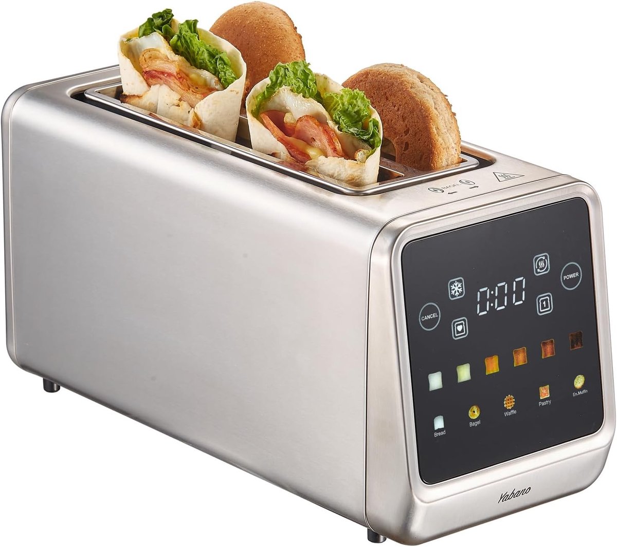 Broodrooster met tostiklemmen - RVS - 4 sneden - Touchscreen met geheugenfunctie - Voor dagelijks ontbijt en gezinnen