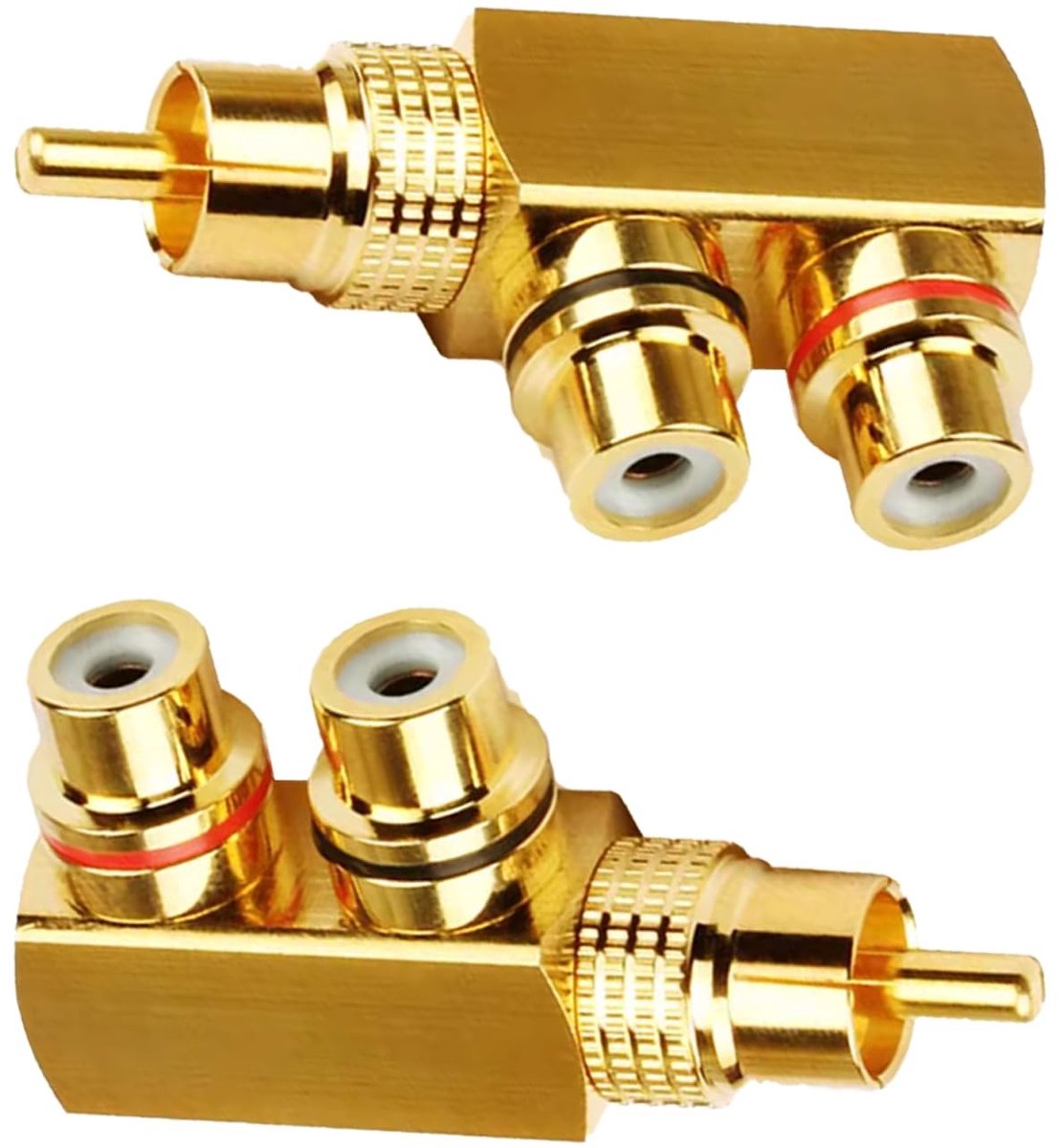 Omgoods - RCA Splitter Adapter Set met 90° Hoek