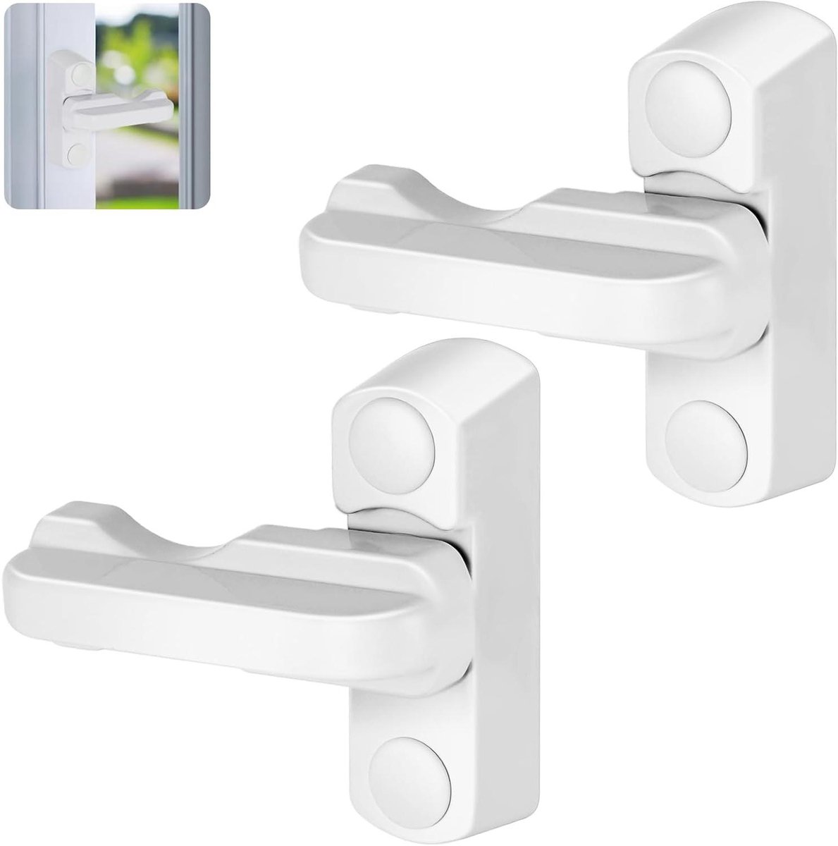 Raamslot - Raamgrendel - Inbraakpreventie - Versterkt design - 13cm - Wit