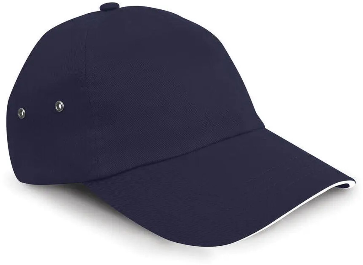 Result Printers Plush Cotton 5 Panel Cap RH72 - Navy/White - One size