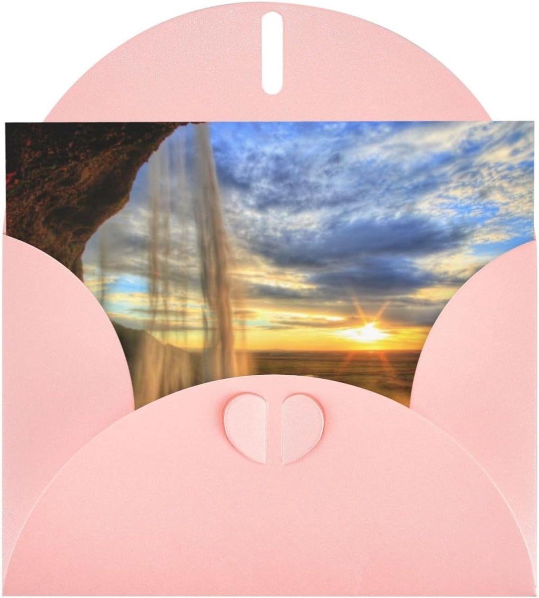 Wenskaarten Blanco - Notitiekaarten Bedankkaarten - Persoonlijke Berichten Schrijven - Parel Papier - 15 x 10 cm - Roze