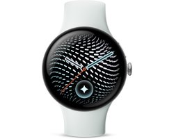 Google Pixel Watch 5 - smartwatch - 45 mm - Wifi - Zilverkleurig/wit - sportbandje