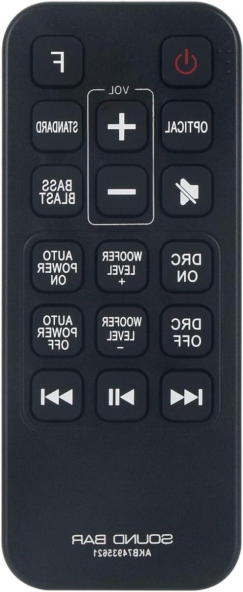 Vervangende Afstandsbediening - Afstandsbediening - Soundbar Bediening - Geen Programmering Nodig - 6 x 10 x 0.9 cm - Zwart