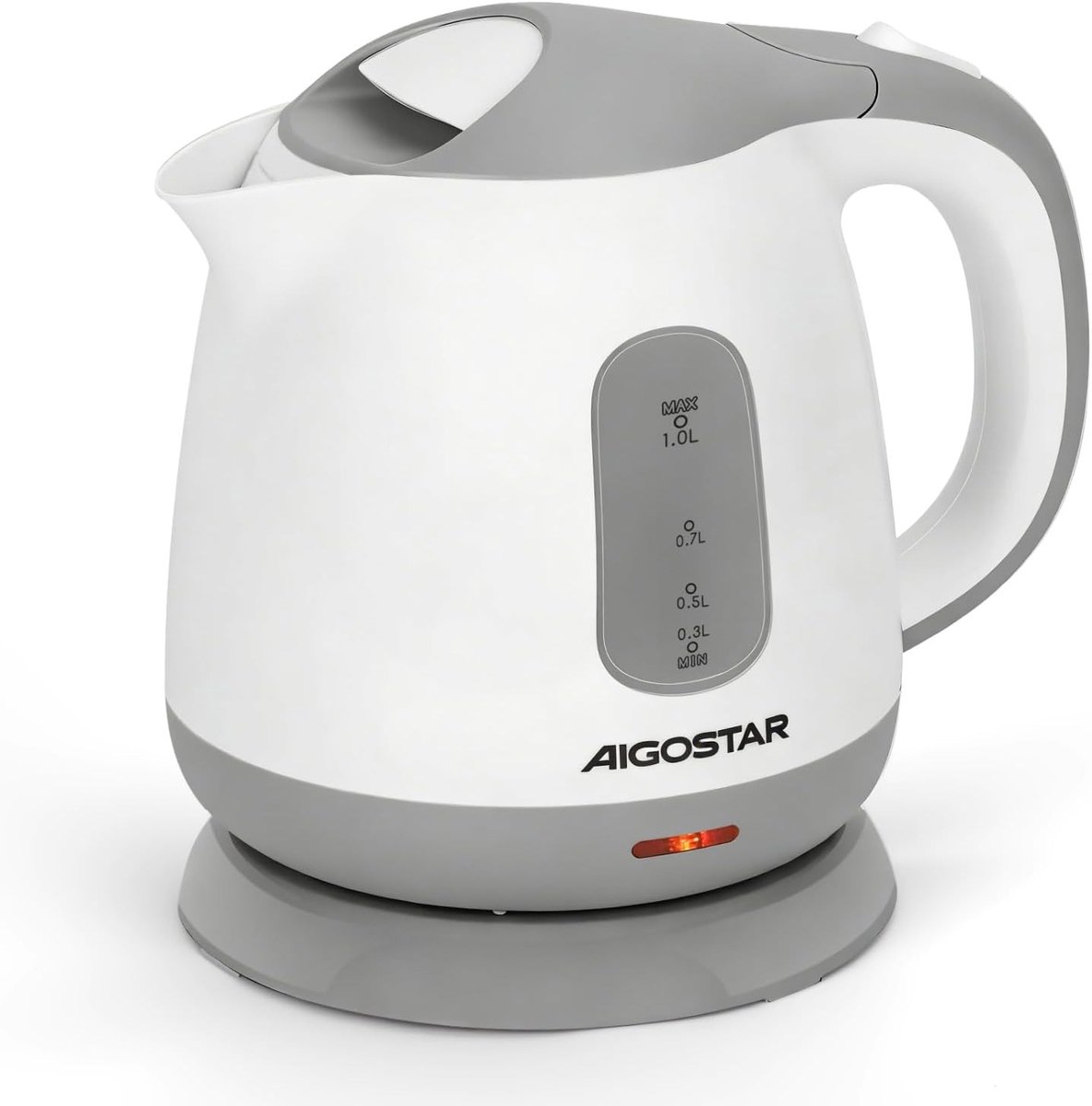 Retro waterkoker - Wit - 1 L - Kunststof compacte waterkoker met 1100W - Voor 1 tot 2 personen