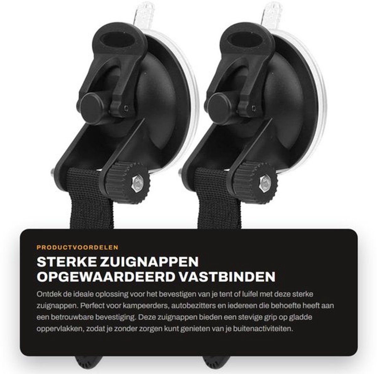 Zuignappen Sterk - Zuignap met Haak - Bevestiging voor Tent - Afneembaar - Stevige Zuiging - Draagt tot 10 kg