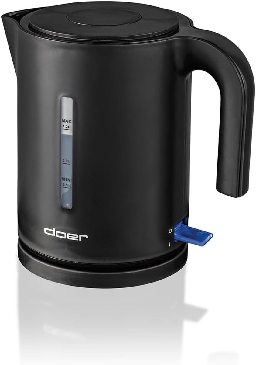 Retro waterkoker - Zwart - 1,2 liter - 2200 W met Kalkfilter en Veiligheidsfunctie - Voor Thuisgebruik
