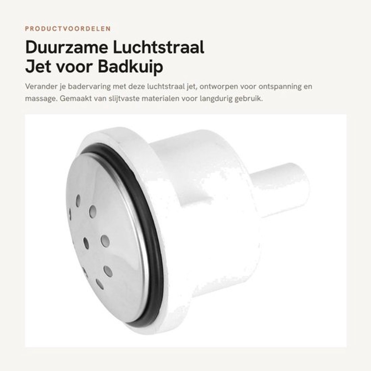 Badluchtstraal met negen gaten - Duurzaam - Slijtvast - Corrosiebestendig - Afneembaar - Geschikt voor bubbelbad en SPA - Bubbelbadjet