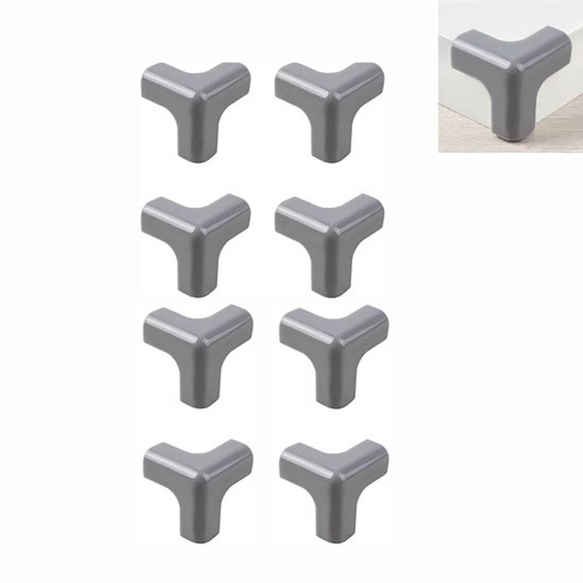 8 stuks hoekbescherming baby T-vorm pvc zelfklevende randbescherming met lijm tafelrandbescherming hoekbeschermingsranden stootbescherming voor verschillende meubels (4 kleuren naar keuze)