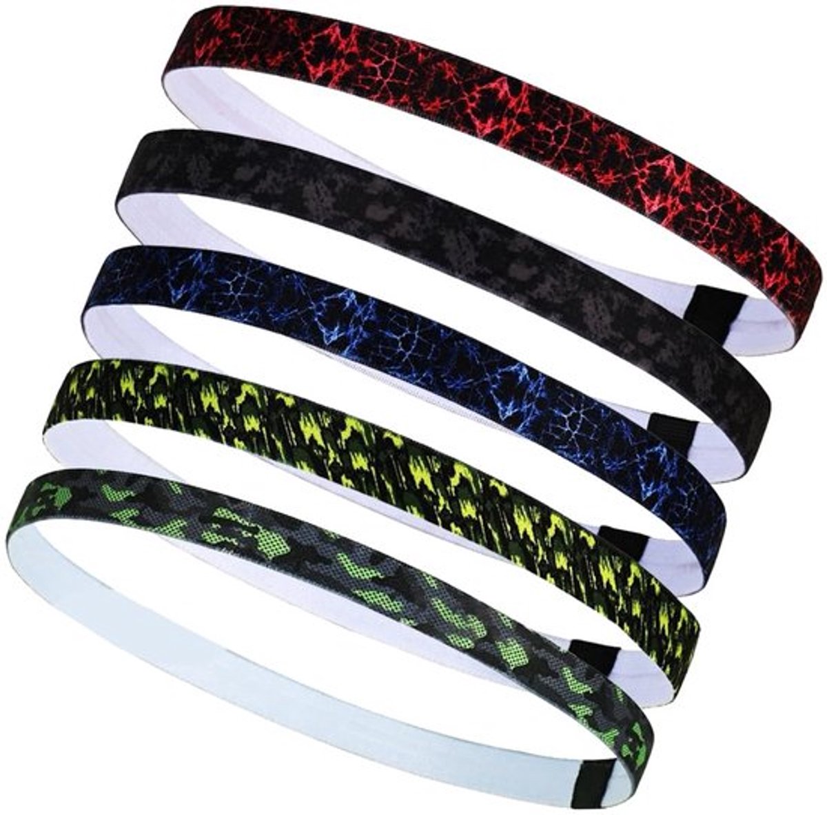 Sporthoofdband Hoge Elasticiteit - Antislip - Ademend - 5 Stuks - Elastisch - Voor Dames/Heren - Haarband