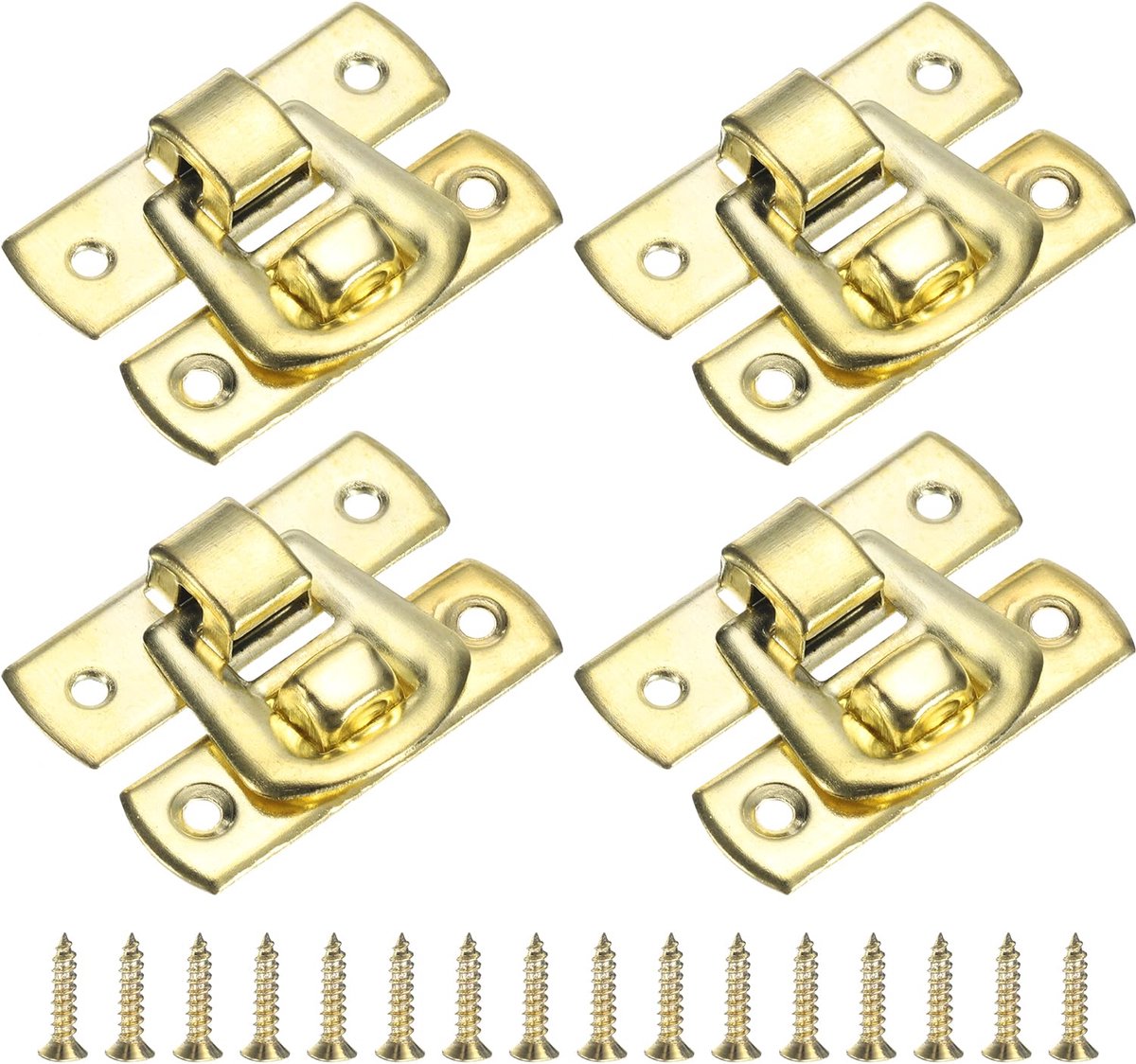 Haspel slot 4 stuks, 30 x 18 mm retro metalen sluiting voor dozen en koffers