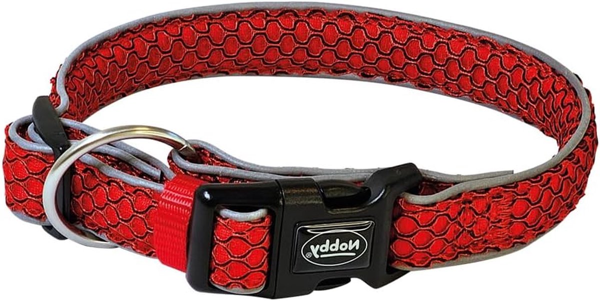 Halsband Mesh Air - Hondenlijn - Veilig Wandelen - Met Reflectoren - 50-65 cm - Rood