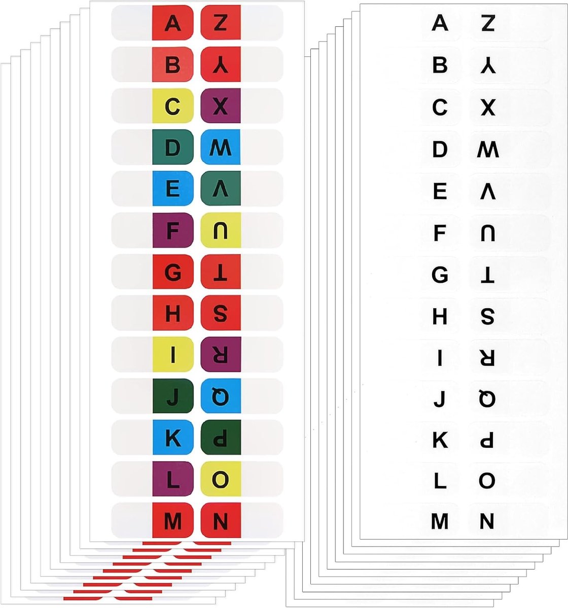 520 Stuks A-Z Index Tabs, Zelfklevende Kleurige Lettertabs voor Kantoor, Notitieboek en Leerboeken, Organiseer en Label Effectief