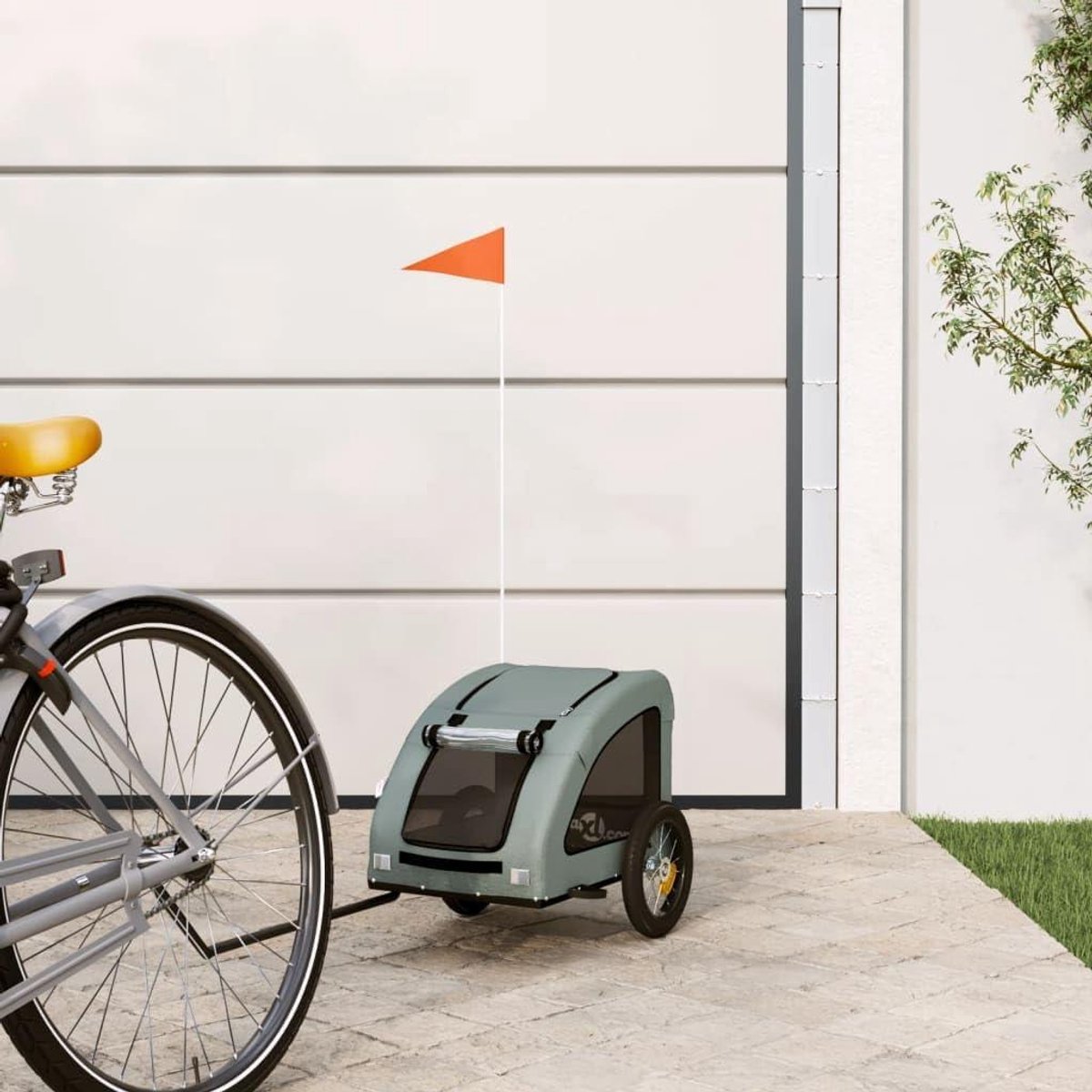 Hondenfietskar - Hondenkar Fiets - Veilig Vervoer - Waterafstotende Hoes - Niet gespecificeerd - Grijs