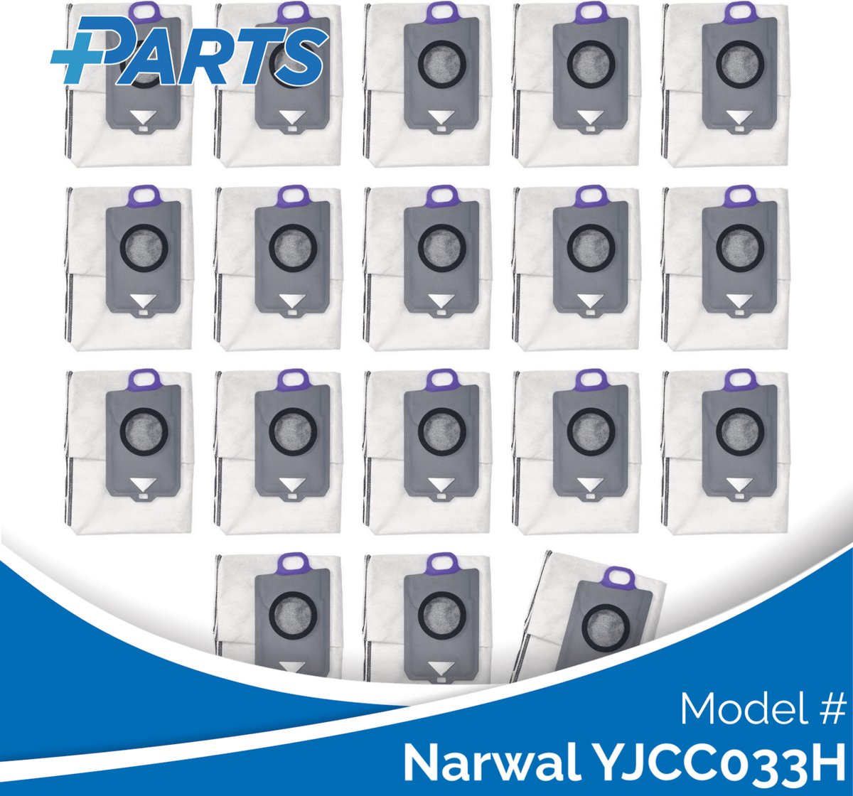 Plus.Parts Narwal YJCC033H Stofzakken (18 Stuks, Plus.Parts® alternatief voor CP-PJ-A00129-00-00) Overig