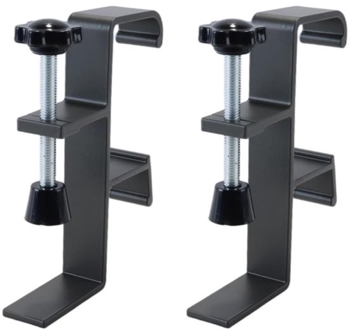 Tafelklem Verstelbaar - Dubbele Haak - Zware Metalen Bureauhanger - Voor Tafels/Bureaus Tot 5,8 cm - Duurzame Constructie