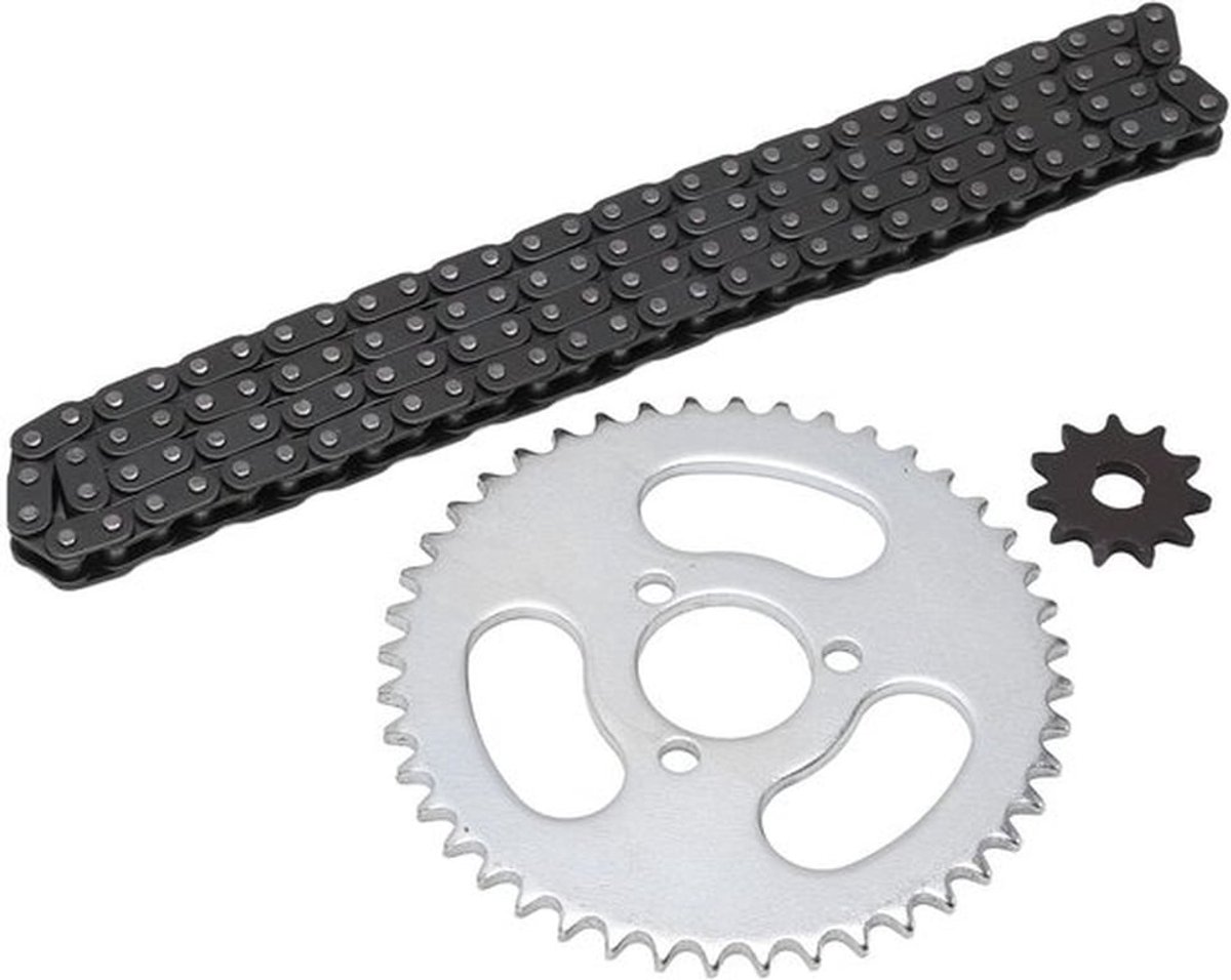 Tuning Set Premium Materialen - T8F Tandwielset - 44T Achtertandwiel - 11T Voortandwiel - 116 Schakelketting - Geschikt voor Karts/ATV's