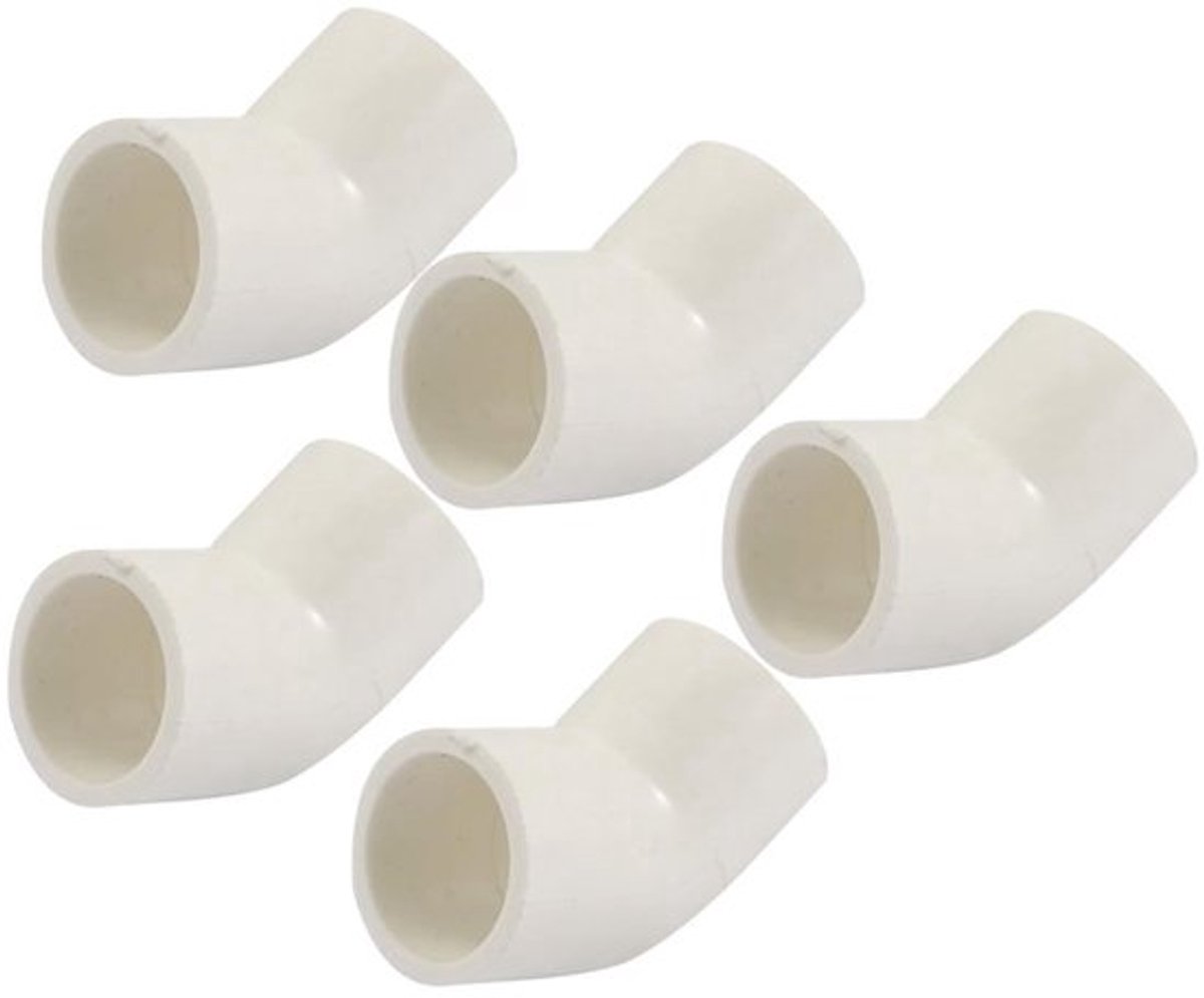Pijpfitting 45 graden - PVC Elleboogkoppeling - 5 Stuks - Slip Socket - Duurzaam - Corrosiebestendig - Elleboogconnector