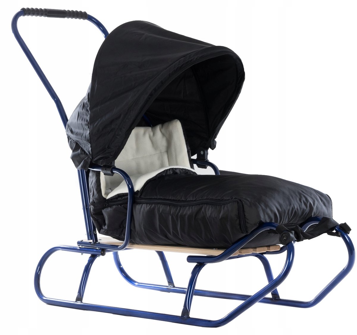 Slee BLACKLINE met slaapzak, rugleuning, duwstang & kap tot 130kg