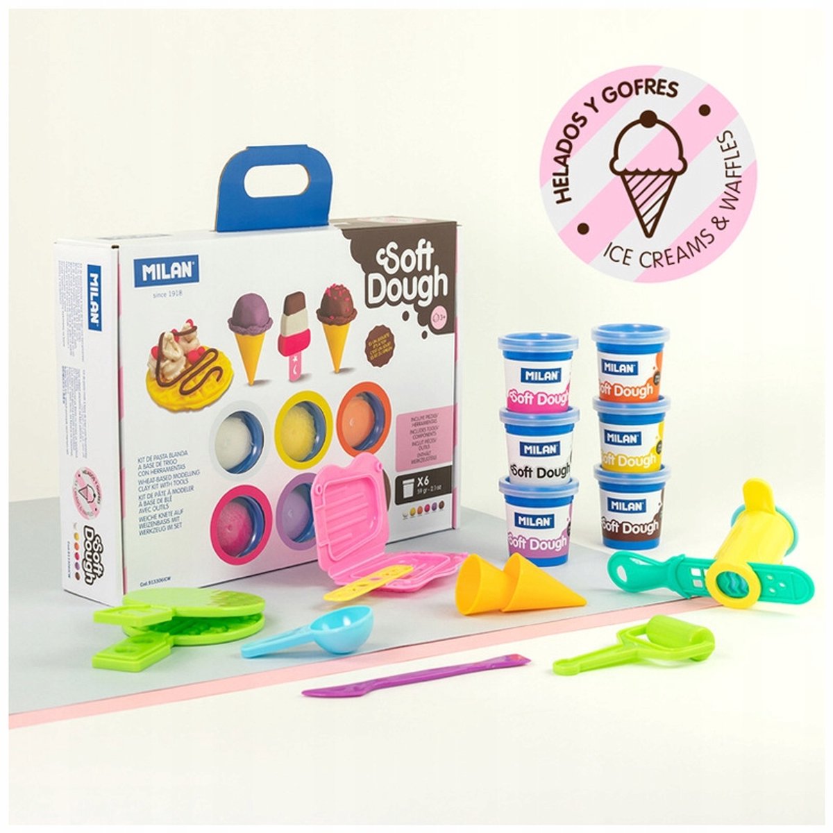Klei- en Kneedbare Klei "IJslolly & Wafel" voor Kinderen