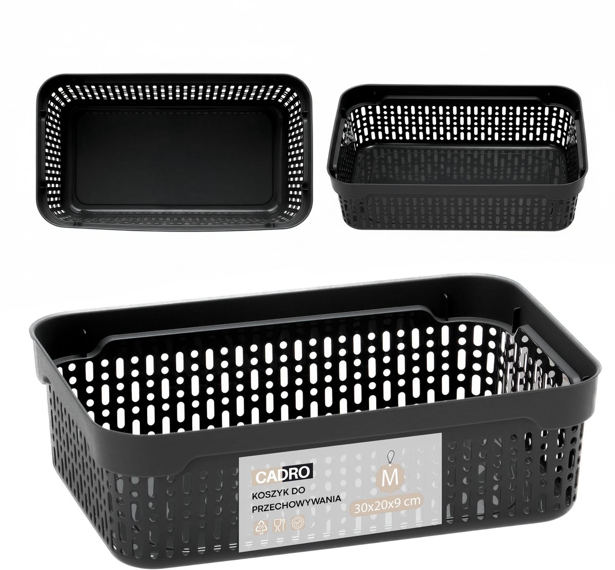 Azuur Plastic Mand 30x20x9 cm - Organisatie voor Keuken & Badkamer
