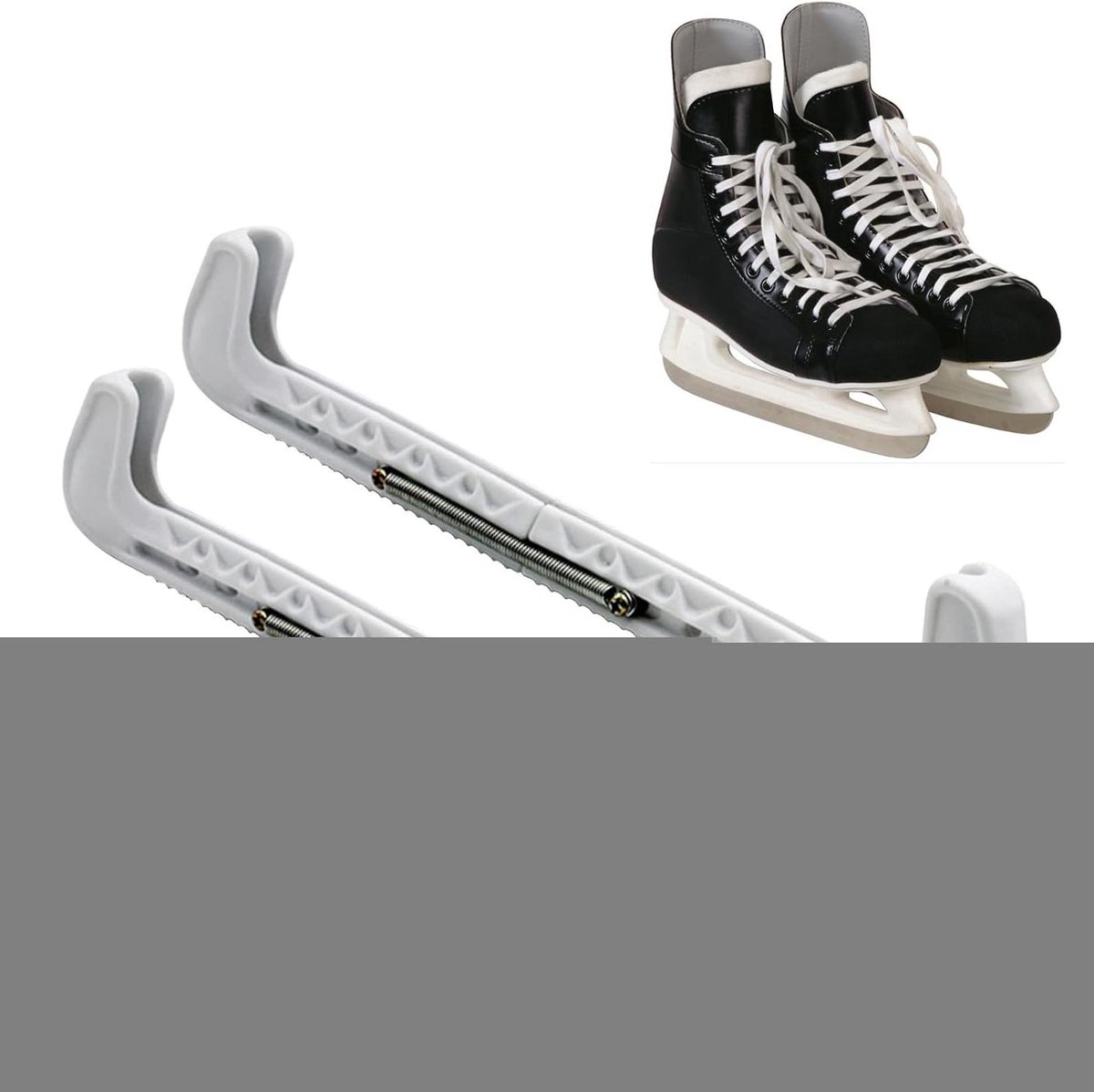 Schaatsbeschermers - Messenschede - Slijtage voorkomen - Verstelbare veer - 31 cm - Wit