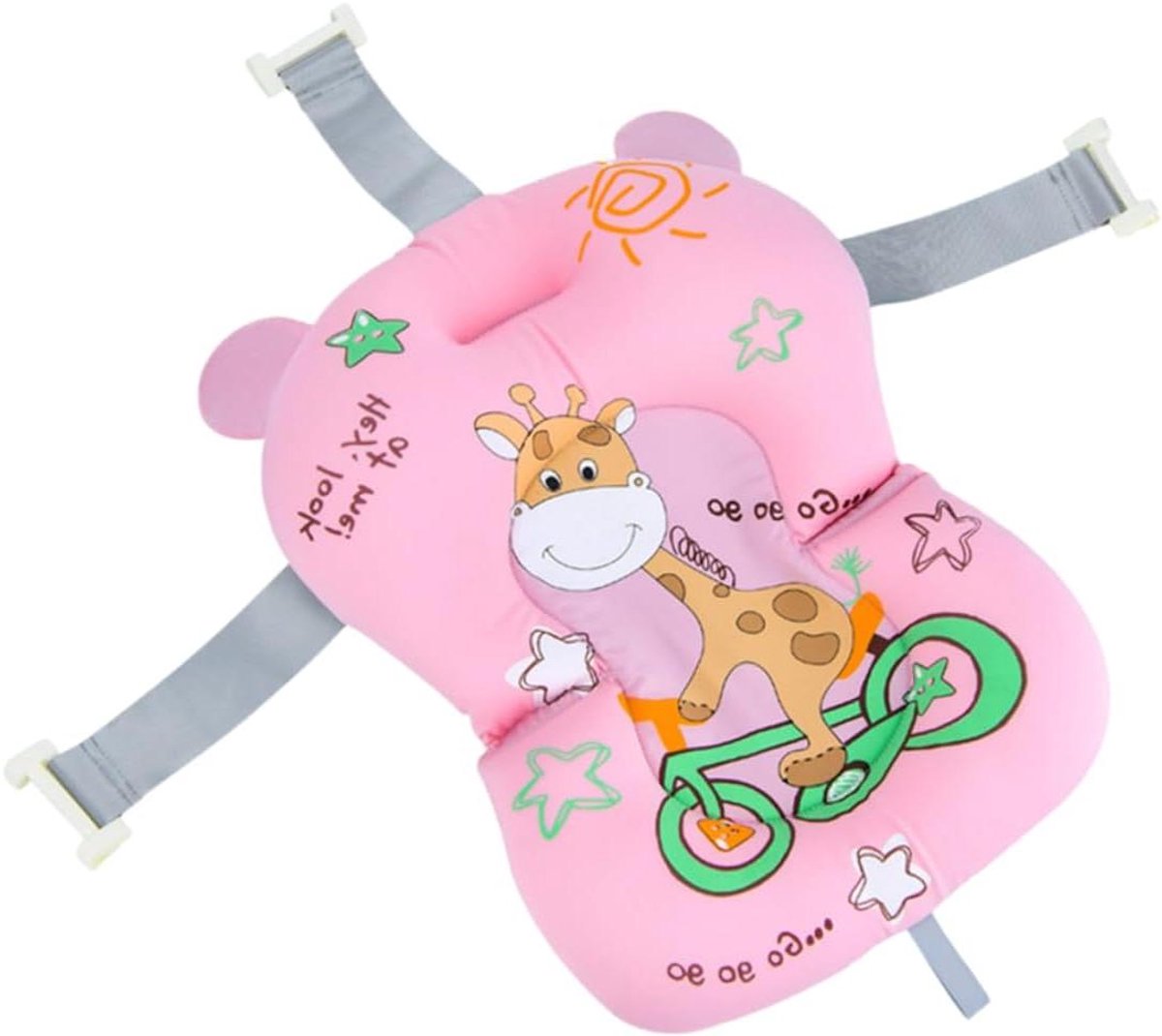Peuter Badzitje - Baby Badsteun - Veilig Baden - Flexibel Ademend Gaas - 50x35x4 cm - Roze