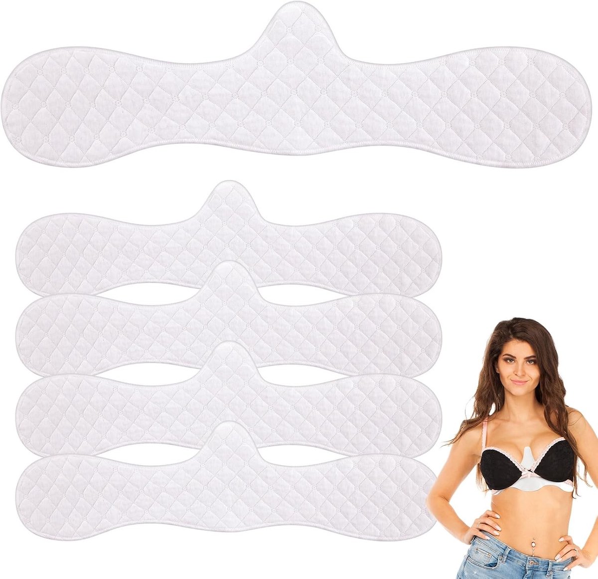 Herbruikbare Katoenen Bh Pads - 4 Stuks, Zweetabsorberende Borst Pads voor Vrouwen, Comfort en Ondersteuning