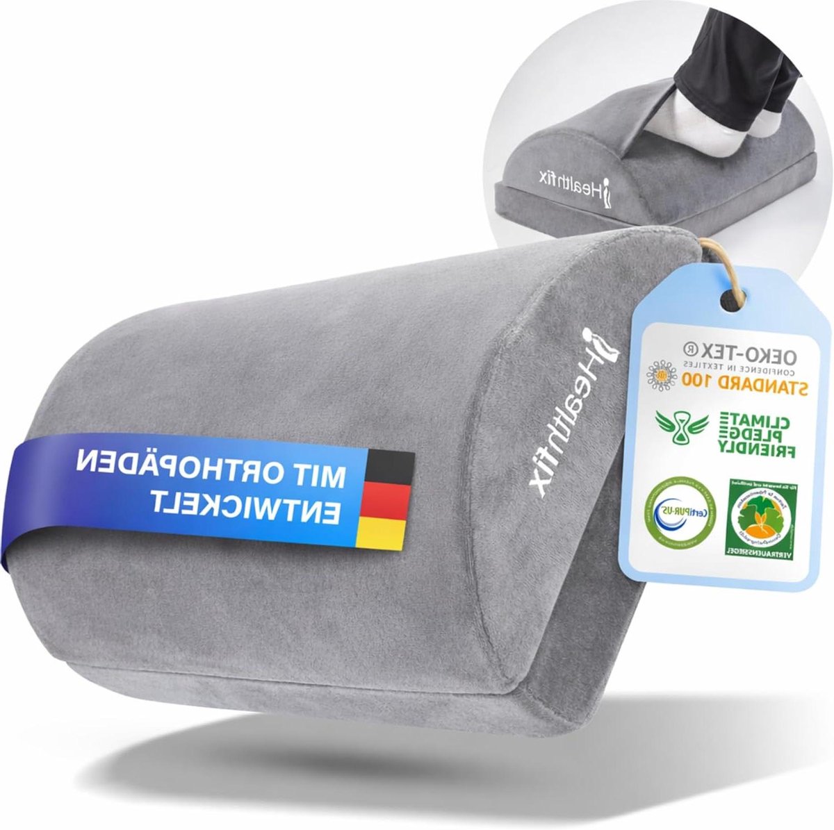 Ergonomische Voetsteun - Bureau voetensteun - Comfortabel Zitten - Geïntegreerde Voetenzak - 44 x 29 x 145 cm - Grijs