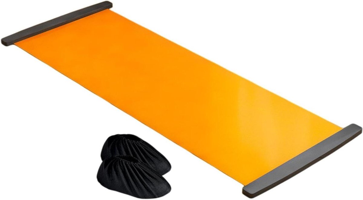 Fitness Schuifplank - Oefenplank Slideboard - Cardio Krachttraining - Waterdicht Vuilafstotend - 200x50 Cm - Oranje