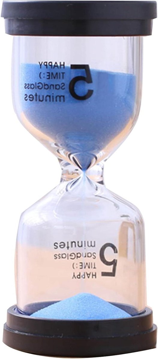 Zandloper Timer - Zandloper Glas - Tijdmanagement Oefenen - Kristalglas Fijn Zand - 4x9.5cm - Blauw