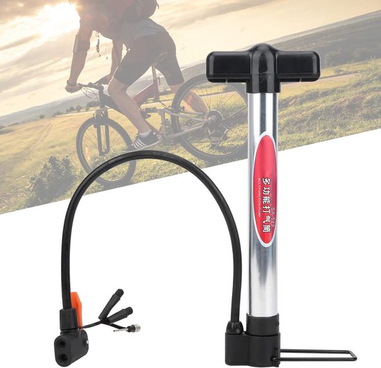 Mini Fietspomp - Fietsluchtpomp Bandenpomp - Banden Oppompen - Verstelbare Telescoop - 42 cm - Zilver — afbeelding 4
