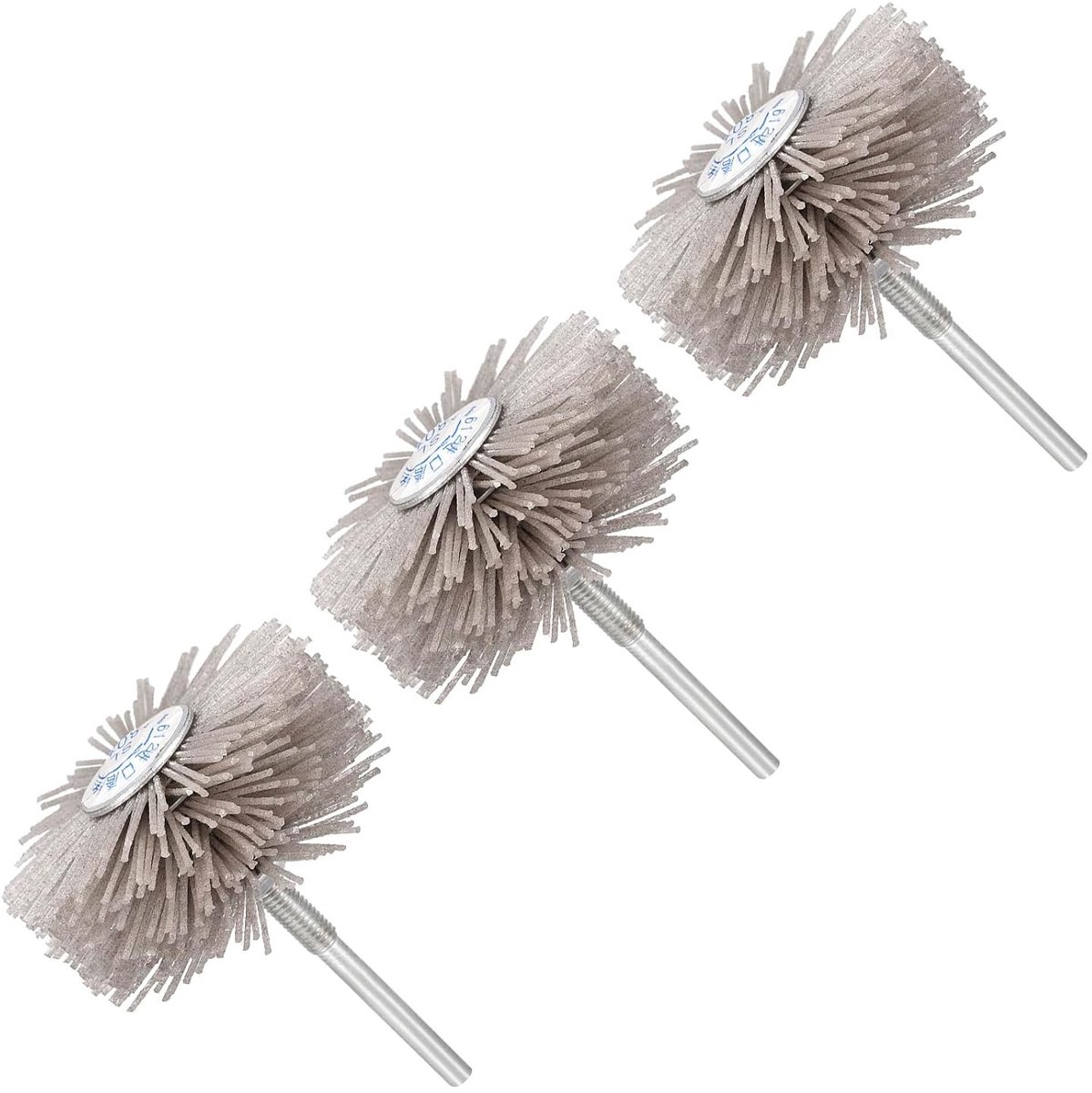 Nylon schuurborstel 80 grit met 1/4 inch as en nylon wielen voor polijsten en slijpen - 3 stuks voor efficiënt schuren en oppervlaktebewerking