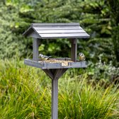 Gifts4Nature Voederhuisje op Paal - Vogelvoerderhuisje Staand voor Kleine Vogels & Tuinvogels - Grijs