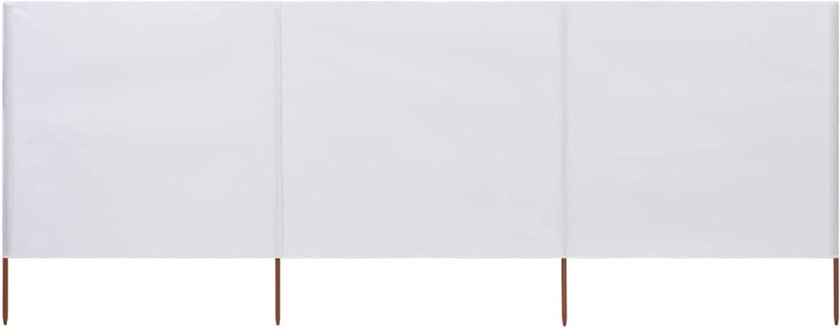 Strand windscherm - Strandluifel winddicht - Bescherming tegen wind - Opvouwbaar 3-delig - 400 x 160 cm - Zandwit