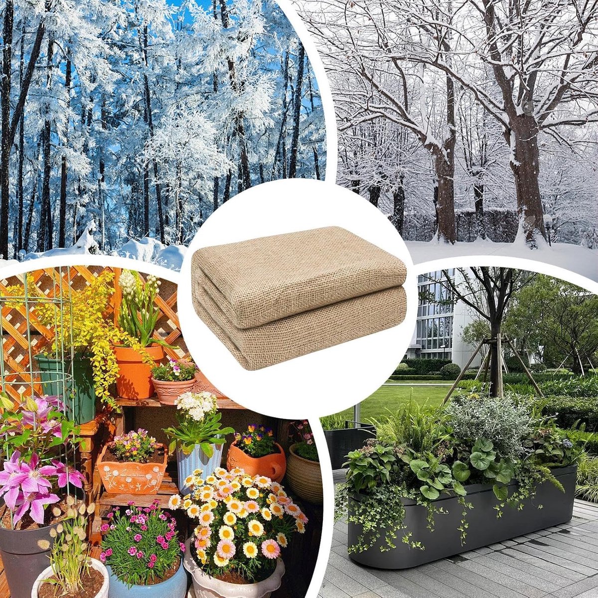 Jute Stoffen Zakken - Plantenhoezen Opslagzakken - Planten Beschermen - Ademend Stevig Ontwerp - 100x500 cm - Niet gespecificeerd