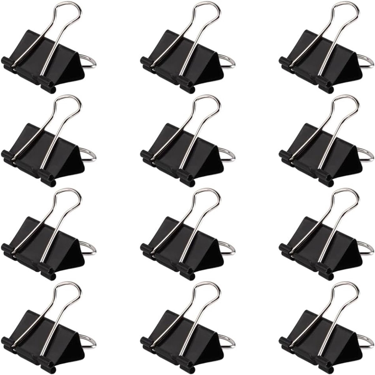 Paperclips - Zwart - 41 mm - Metalen Binderclips met Extra Sterke Grip - Voor Kantoor, School en Thuis