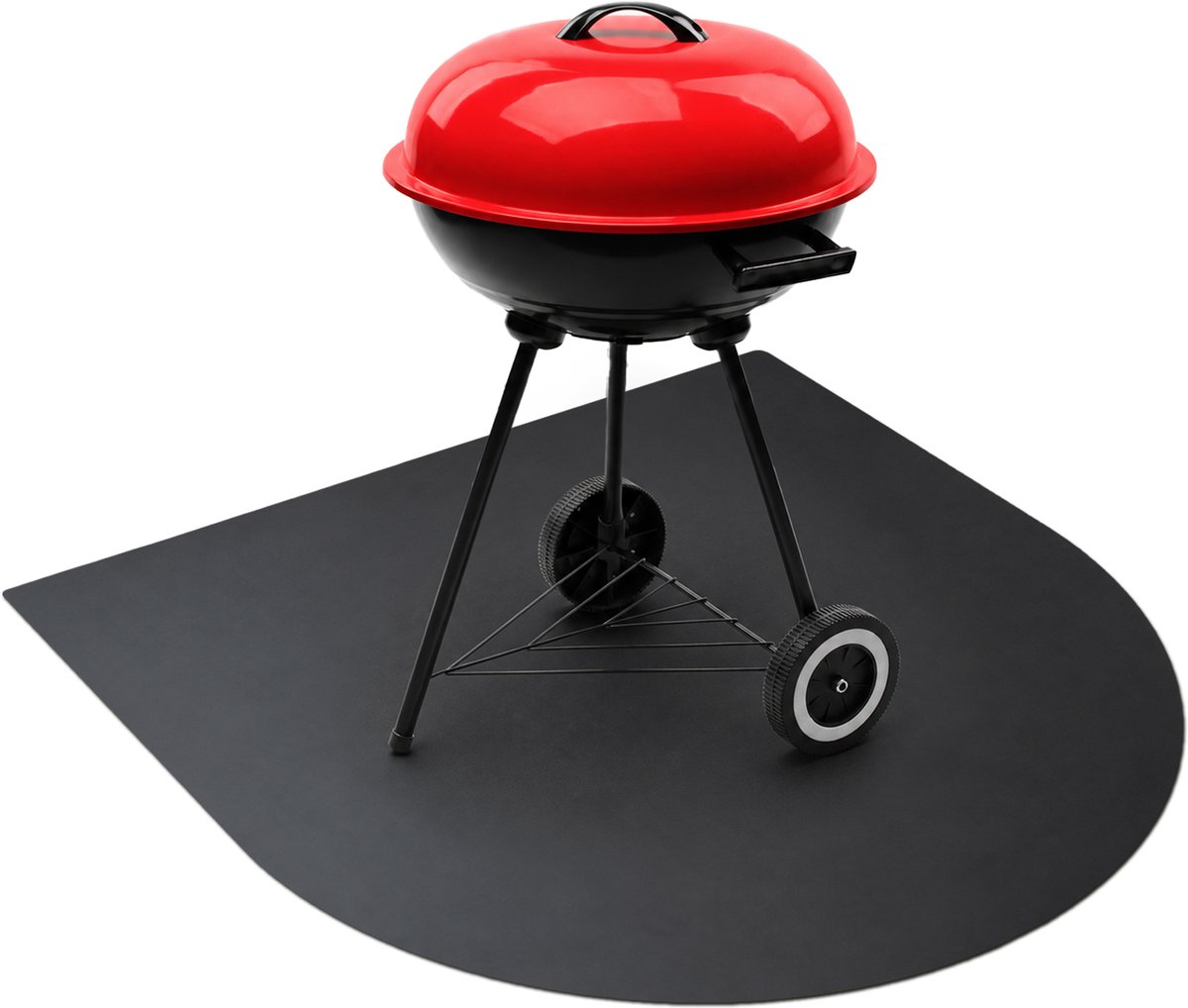 ArtPrintCave Mat Zwart Staal BBQ grondplaat - 80x90 cm - Rondboog - Vloerbeschermer voor barbecue - Zwarte plaat onder de barbecue - Barbecue grondbeschermer