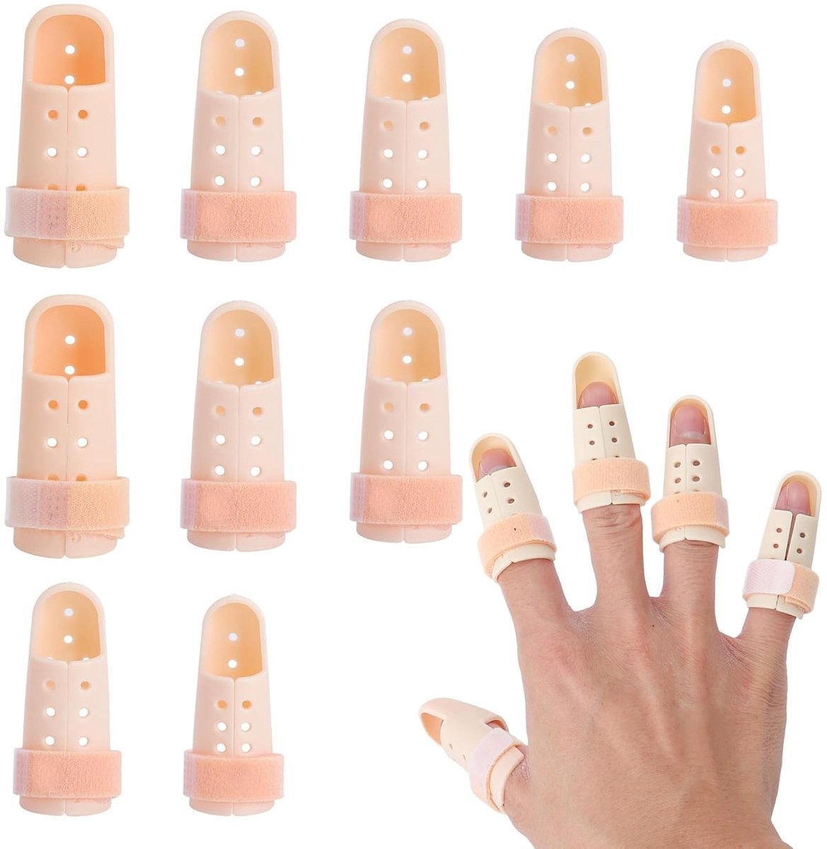 Finger Splint Set 10-delig - Verstelbare vingersteunen - Bescherming voor blessures - Ideaal voor artritis - ShopVlot